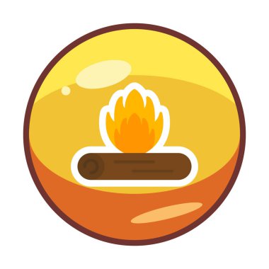 Basit şenlik ateşi simgesi, vektör illüstrasyonu