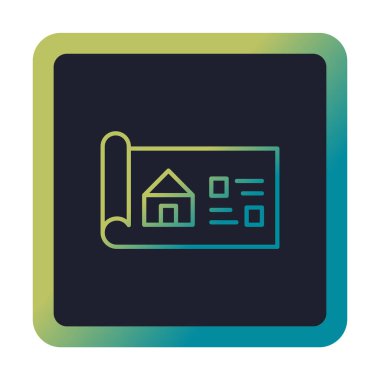 Ev Planı simgesi, vektör illüstrasyonu            