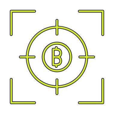 Bitcoin ve hedef. Web simgesi illüstrasyonu