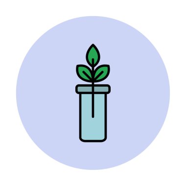 bir test tüpünde bitki, gmo konsepti, vektör illüstrasyonu  