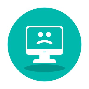 Bilgisayar simgesi üzerindeki mavi ekran, hata sembolü, illüstrasyon tasarımı, vektör grafiği 