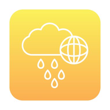 Dünya yağmurlu bir gün. Web simgesi basit tasarım