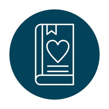 Yer imi simgesi olan aşk kitabı, basit vektör illüstrasyonu 