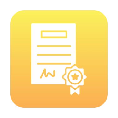 Sertifika vektör simgesi modern basit illüstrasyon                                 