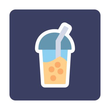 Kabarcık Çay ikonu vektör illüstrasyonu