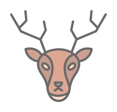 Geyik. Web simgesi basit illüstrasyon