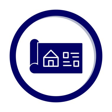 Ev Planı simgesi, vektör illüstrasyonu            