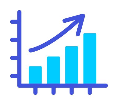 büyüyen grafik, bar grafiği vektör çizimi