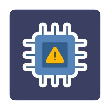 Cpu vektör düz simgesi 