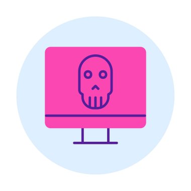 Ölü Bilgisayar Ekran simgesi, vektör illüstrasyonu 