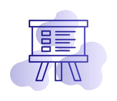 Üniversite Sunum ikonu vektör illüstrasyonu 