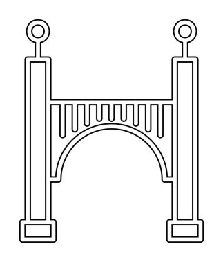 köprü düz simgesi, vektör illüstrasyon tasarımı 