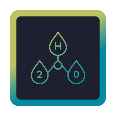 h 2 sembollü su damlaları vektör çizimi