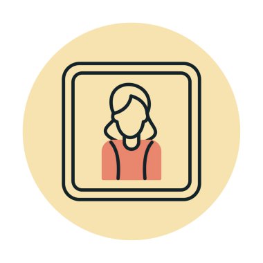 kadın avatar simgesi vektör illüstrasyonu