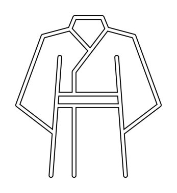 Japon kimono taslak ikonu. mobil konsept ve web tasarımı için doğrusal biçim işareti. 