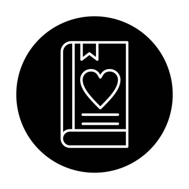 Yer imi simgesi olan aşk kitabı, basit vektör illüstrasyonu 