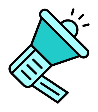 Megafon vektör illüstrasyonlu tanıtım konsepti simgesi