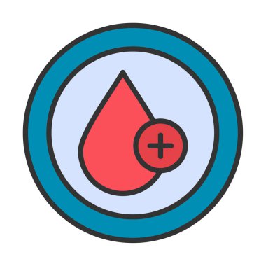 Kan damlası ağ simgesi, vektör illüstrasyonu 