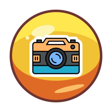 fotoğraf makinesi ikon vektör illüstrasyonu                      