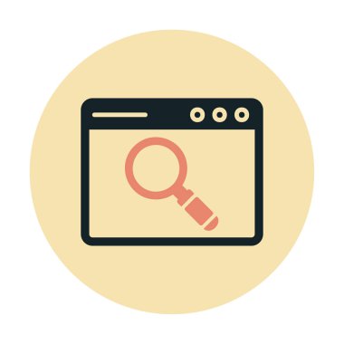 Basit Tarayıcı Arama simgesi, vektör illüstrasyonu