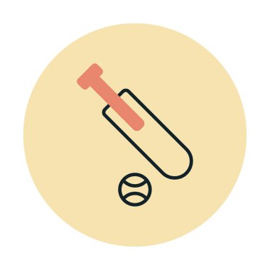 Kriket simgesi vektör ana hatları tasarım çizimi.