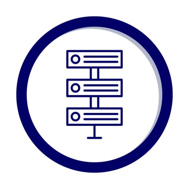 Ağ sunucu simgesinin vektör illüstrasyonu. Veritabanı basit simgesi 