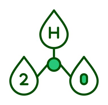 h 2 sembollü su damlaları vektör çizimi