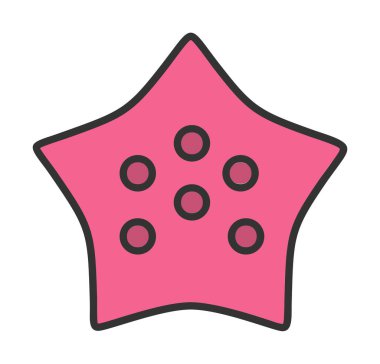 denizyıldızı düz ikon vektör çizimi 