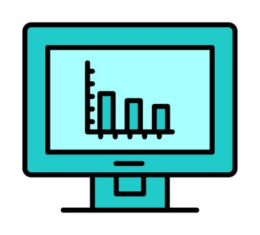 Basit Analitik simge, vektör illüstrasyonu