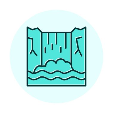 Basit Waterfal simgesi, vektör illüstrasyonu