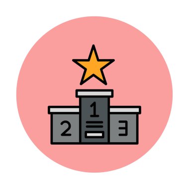 Podyum Şampiyonası ikon vektör illüstrasyonu