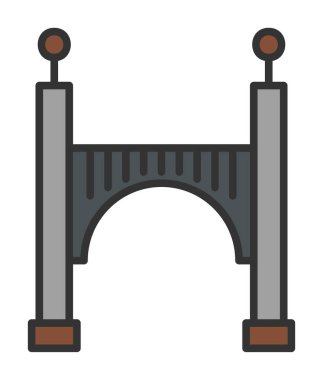 köprü düz simgesi, vektör illüstrasyon tasarımı 