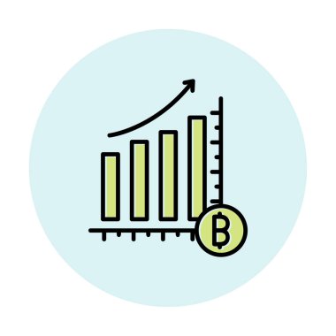 Kâr, kripto para birimi şeması, bitcoin vektör ilüstrasyonu