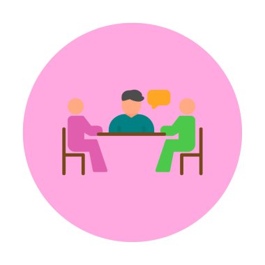 Basit iş Buluşma simgesi, vektör illüstrasyonu