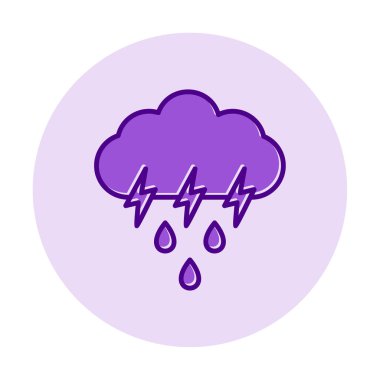 Şimşek ve yağmur ikonu vektör illüstrasyon tasarımlı bulut
