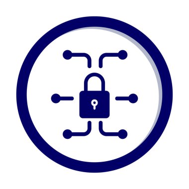 Ağ güvenlik simgesi, vektör çizim 