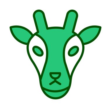 Zürafa baş web simgesi, vektör illüstrasyonu 