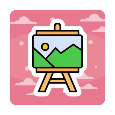 düz boyama simgesi, vektör illüstrasyonu