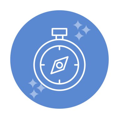  düz pusula ikon vektör çizimi