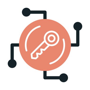 Anahtar ağ simgesi vektör illüstrasyonu 