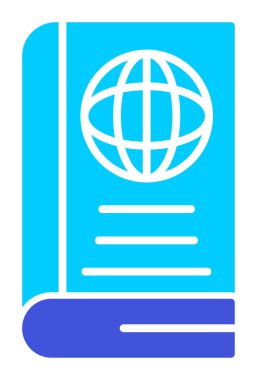 Basit Dünya Kitabı simgesi, vektör illüstrasyonu