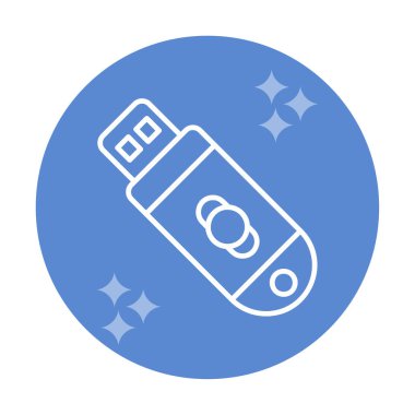 usb flash disk simgesinin vektör çizimi 