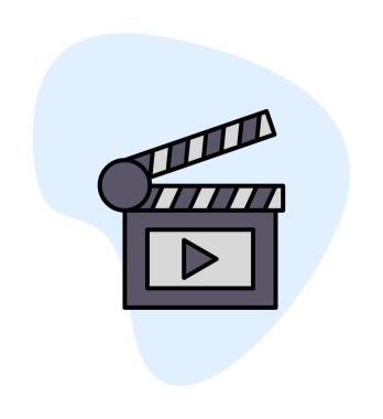 Alkış tahtası vektör düz renk simgesi