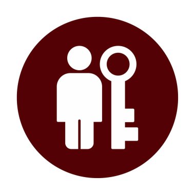 anahtar kişi ikon vektör illüstrasyonu