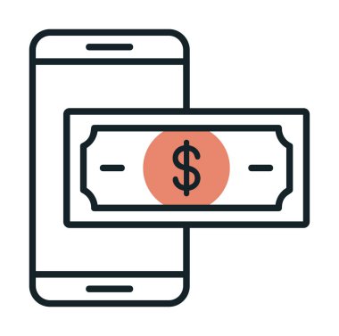 Basit Çevrimiçi Ödeme simgesi, vektör illüstrasyonu