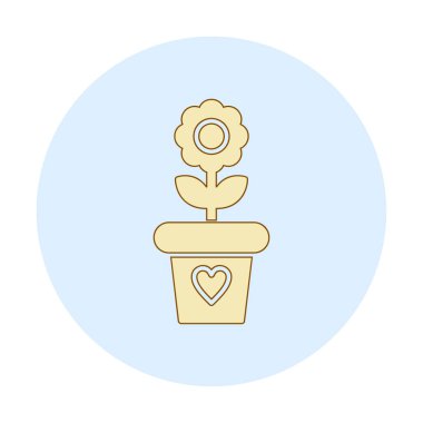 çiçek saksısı vektör illüstrasyonu