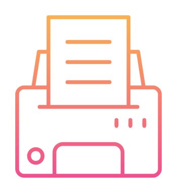 Yazıcı simgesi vektör illüstrasyonu