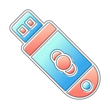 usb flash disk simgesinin vektör çizimi 