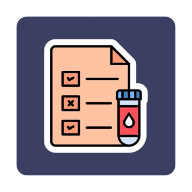 Tıbbi Test Raporu ikon vektör illüstrasyonu 