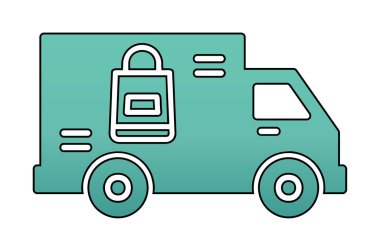 Teslimat kamyonu vektör simgesi modern basit illüstrasyon                        